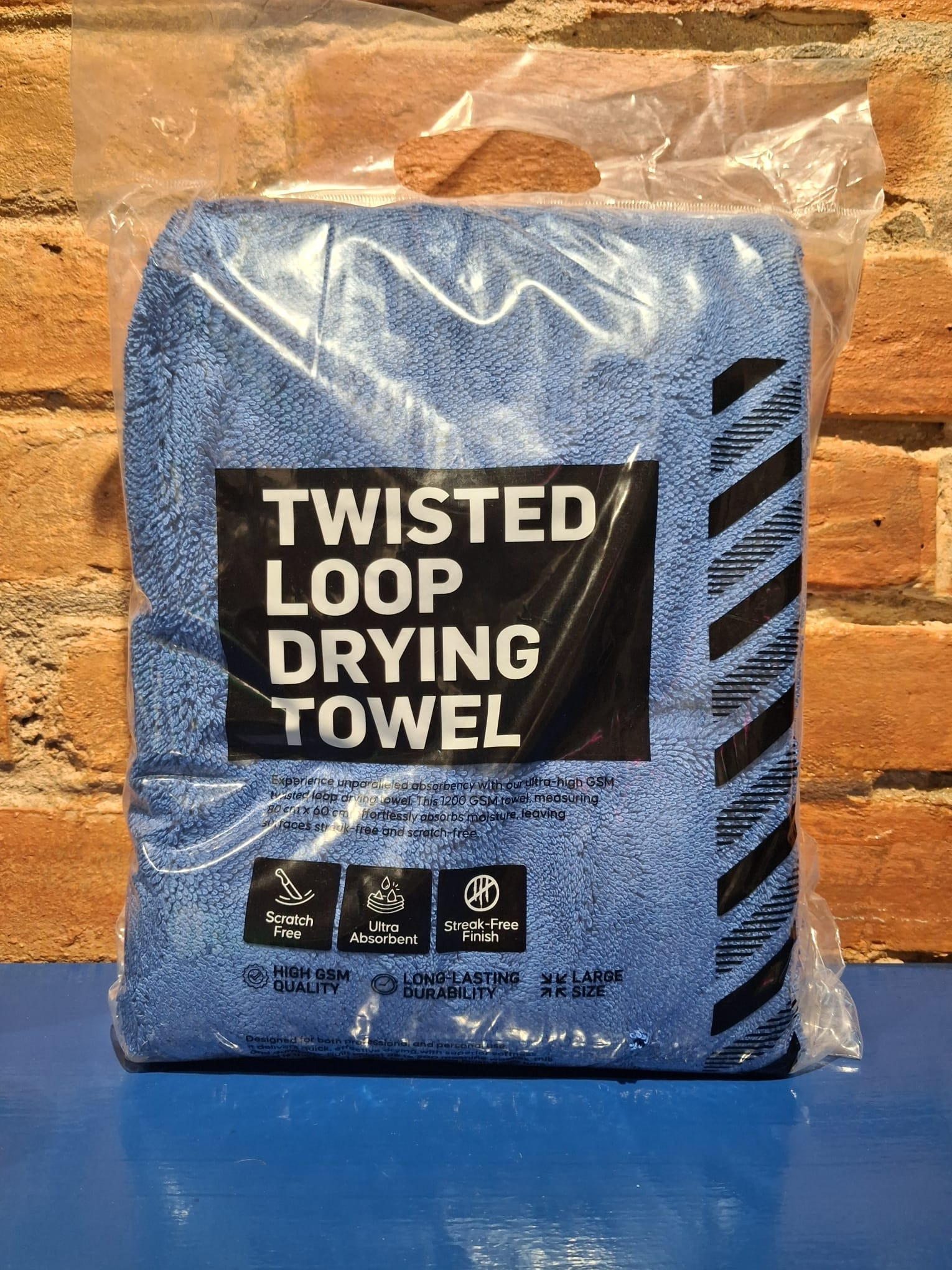 Image of EEZ Blue Twisteed Loop Drying Towel 1200gsm
